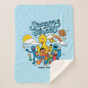 Sesame Street   Friends Since 1969 Sherpa Blanket