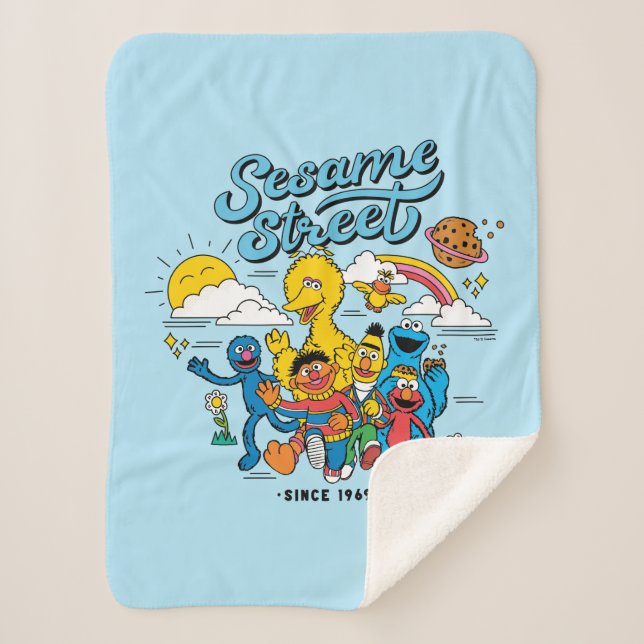 Sesame Street | Friends Since 1969 Sherpa Blanket (Front)