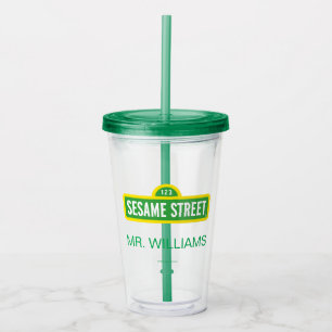 Sesame Street Full Color Logo Add Your Name Acrylic Tumbler