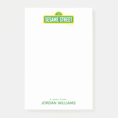 Sesame Street  Full Color Logo  Add Your Name Post_it Notes