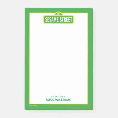 Sesame Street  Full Color Logo  Add Your Name Post_it Notes
