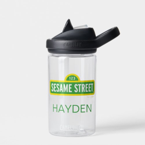 Sesame Street  Full Color Logo  Add Your Name Water Bottle