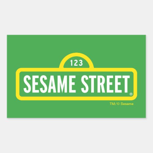 Sesame Street  Full Color Logo Rectangular Sticker