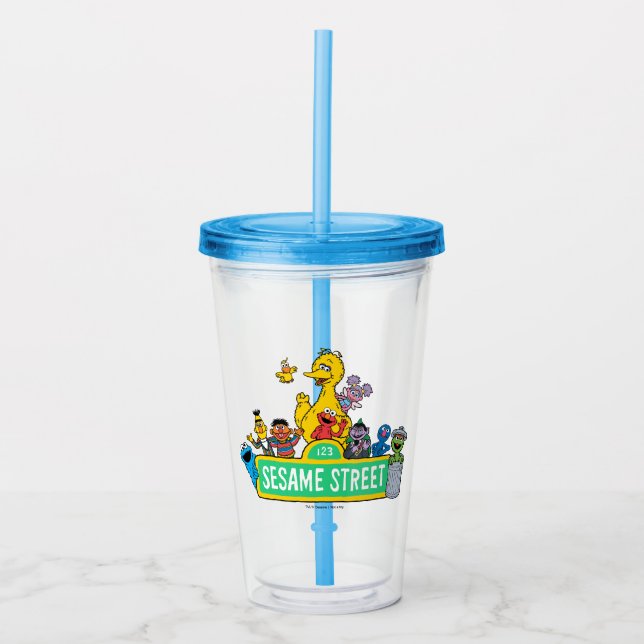 Sesame Street | Full Color With Pals Acrylic Tumbler (Front)