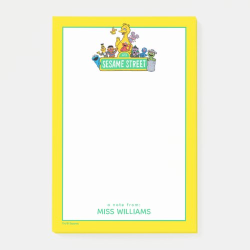 Sesame Street  Full Color With Pals  Add Name Post_it Notes