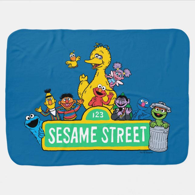 Sesame Street | Full Color With Pals Baby Blanket (Horizontal)