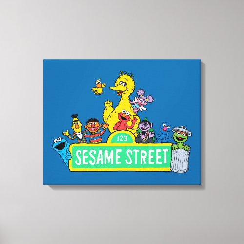 Sesame Street  Full Color With Pals Canvas Print