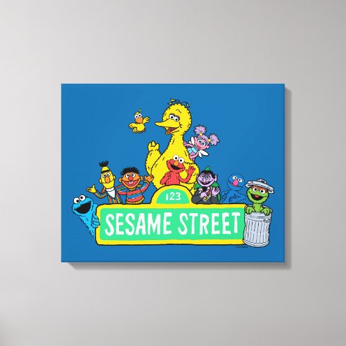 Sesame Street  Full Color With Pals Canvas Print