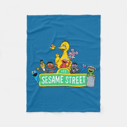 Sesame Street  Full Color With Pals Fleece Blanket