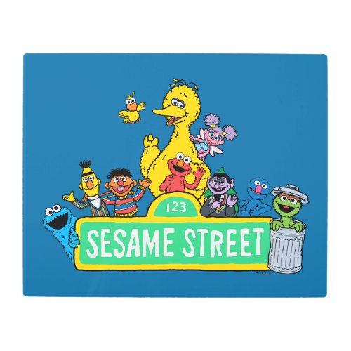 Sesame Street  Full Color With Pals Metal Print