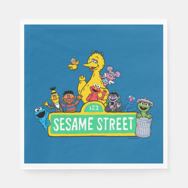 Sesame Street | Full Color With Pals Napkins (Front)