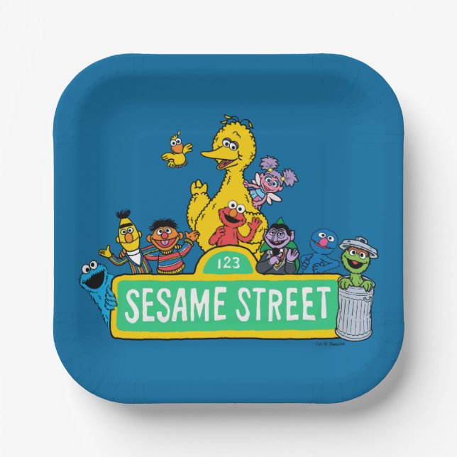 Sesame Street | Full Color With Pals Paper Plates (Front)