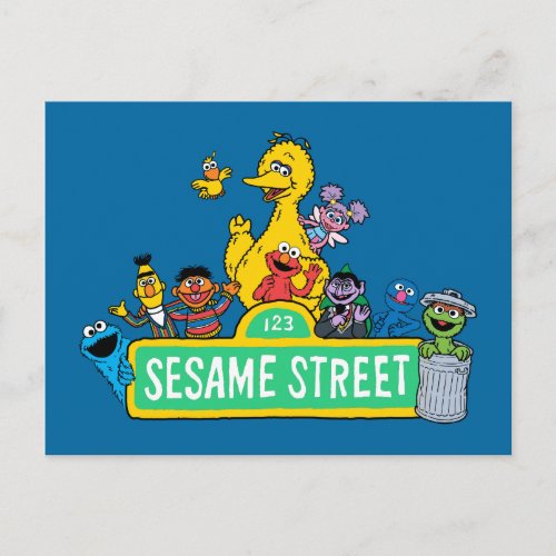 Sesame Street  Full Color With Pals Postcard