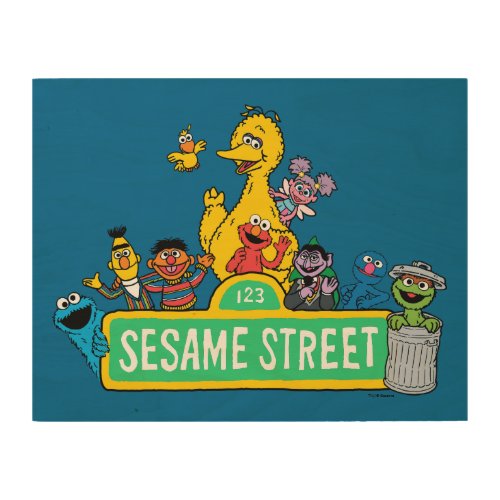 Sesame Street  Full Color With Pals Wood Wall Art