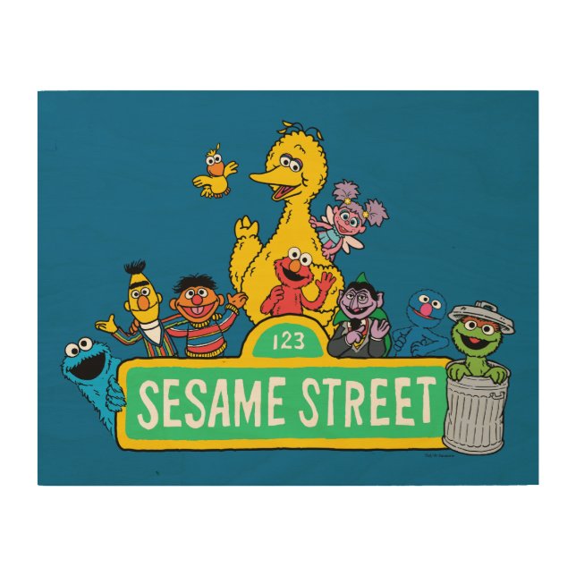 Sesame Street | Full Color With Pals Wood Wall Art (Front)