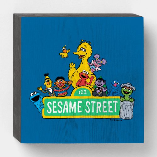 Sesame Street  Full Color With Pals Wooden Box Sign