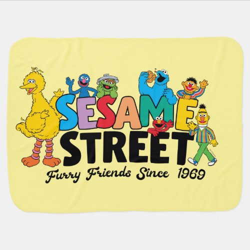Sesame Street  Furry Friends Since 1969 Baby Blanket