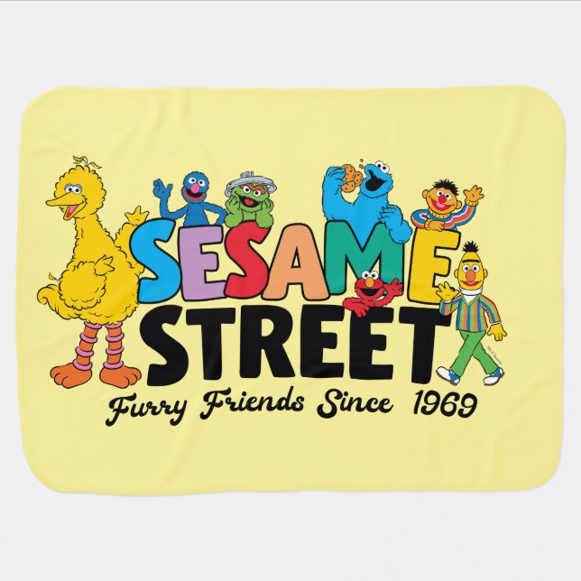 Sesame Street | Furry Friends Since 1969 Baby Blanket (Horizontal)