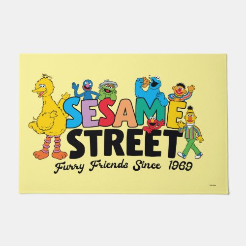 Sesame Street  Furry Friends Since 1969 Doormat