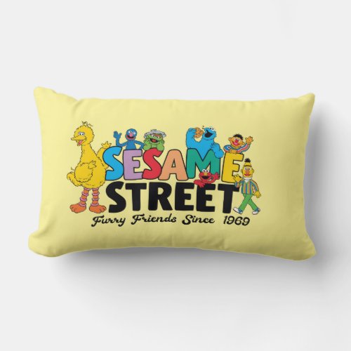 Sesame Street  Furry Friends Since 1969 Lumbar Pillow