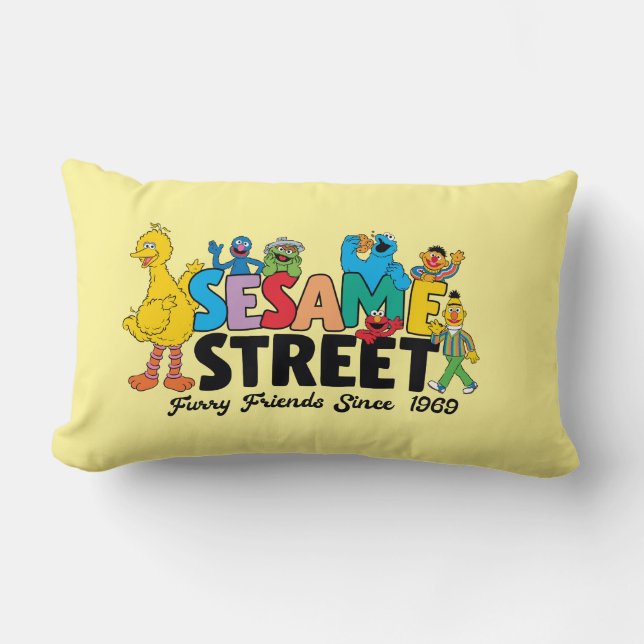 Sesame Street | Furry Friends Since 1969 Lumbar Pillow (Front)