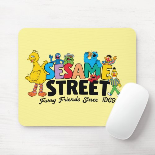 Sesame Street  Furry Friends Since 1969 Mouse Pad