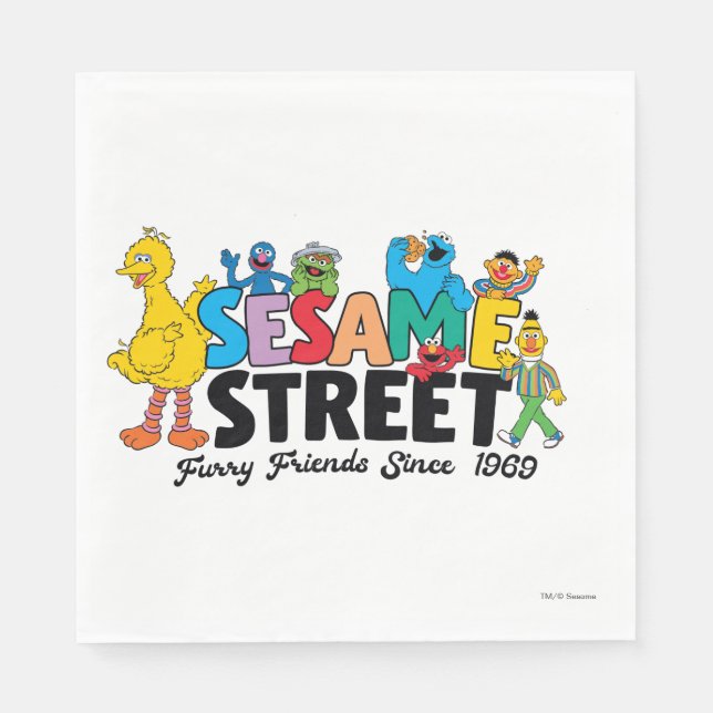Sesame Street | Furry Friends Since 1969 Napkins (Front)