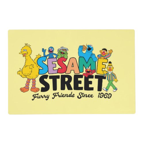 Sesame Street  Furry Friends Since 1969 Placemat