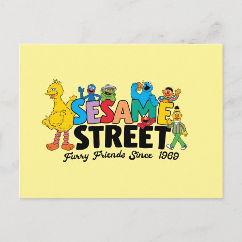 Sesame Street  Furry Friends Since 1969 Postcard