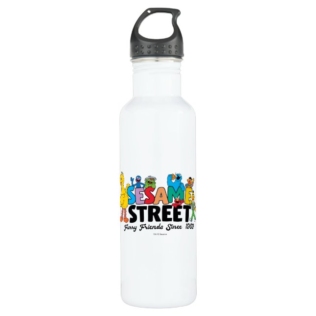 Sesame Street | Furry Friends Since 1969 Stainless Steel Water Bottle (Front)