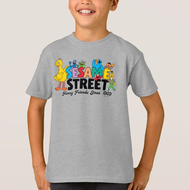 Sesame Street | Furry Friends Since 1969 T-Shirt (Front)