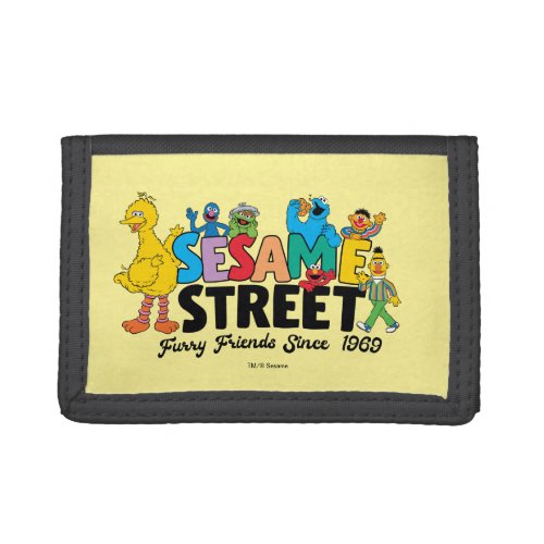 Sesame Street  Furry Friends Since 1969 Trifold Wallet