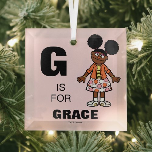 Sesame Street  Gabrielle Add Your Name Glass Ornament