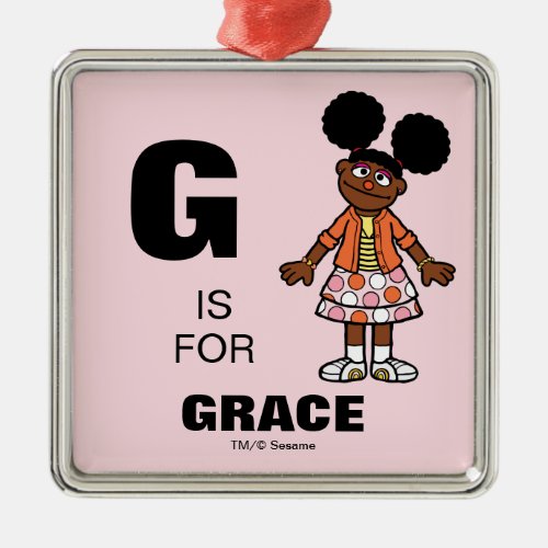 Sesame Street  Gabrielle Add Your Name Metal Ornament