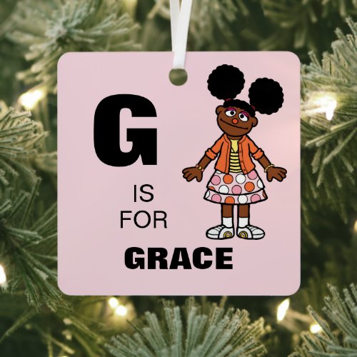 Sesame Street  Gabrielle Add Your Name Metal Ornament