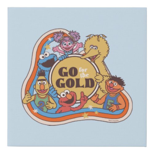 Sesame Street  Go for the Gold Faux Canvas Print