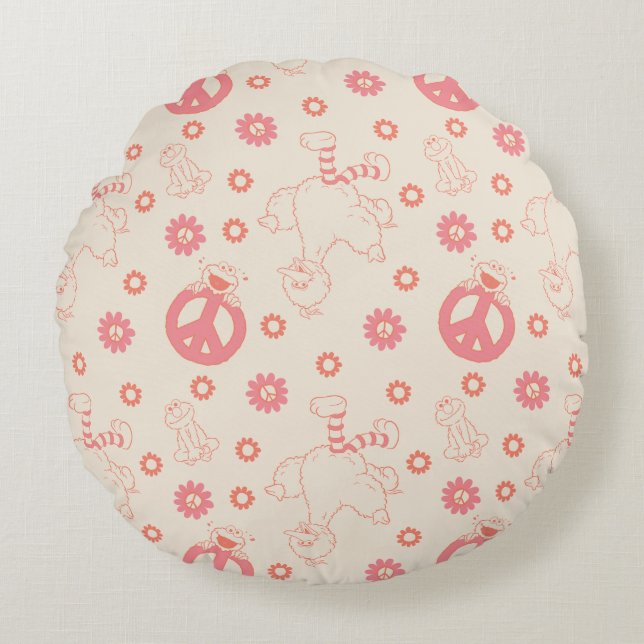 Sesame Street | Good Vibes Pattern Round Pillow (Front)