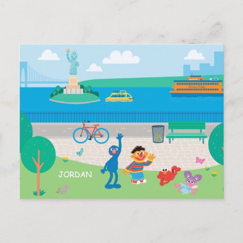 Sesame Street  Governors Island Scene Postcard