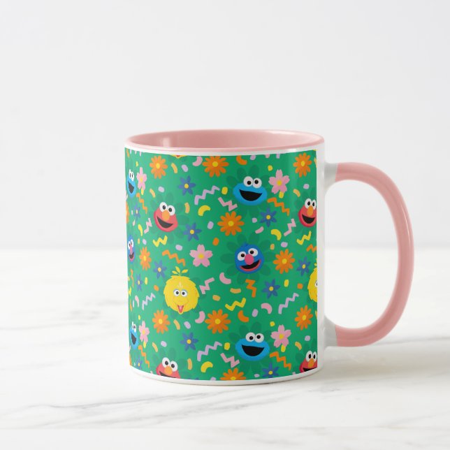 Sesame Street Green Floral Pattern Mug (Right)