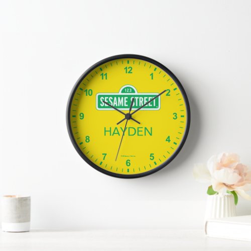 Sesame Street  Green Logo  Add Your Name Clock