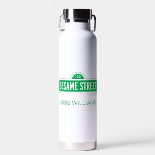 Sesame Street  Green Logo  Add Your Name Water Bottle