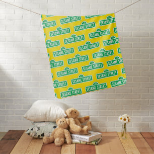 Sesame Street Green Logo Baby Blanket