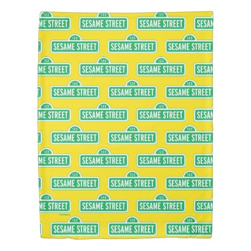 Sesame Street  Green Logo Duvet Cover