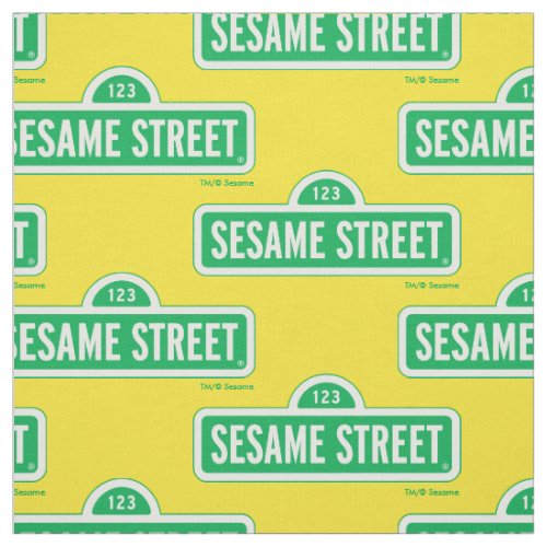 Sesame Street  Green Logo Fabric