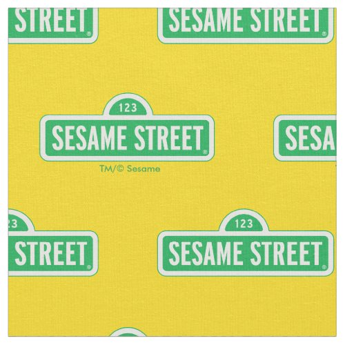 Sesame Street  Green Logo Fabric