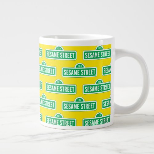 Sesame Street  Green Logo Giant Coffee Mug