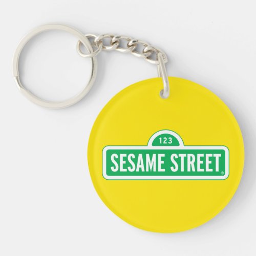 Sesame Street  Green Logo Keychain