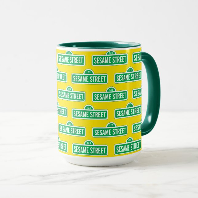 Sesame Street | Green Logo Mug (Front Right)