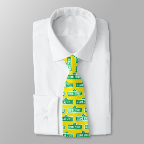 Sesame Street  Green Logo Neck Tie