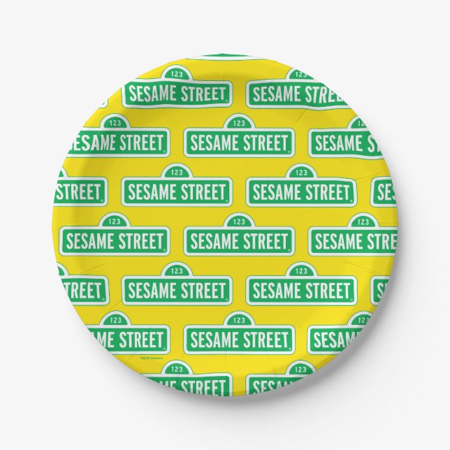 Sesame Street | Green Logo Paper Plates (Front)
